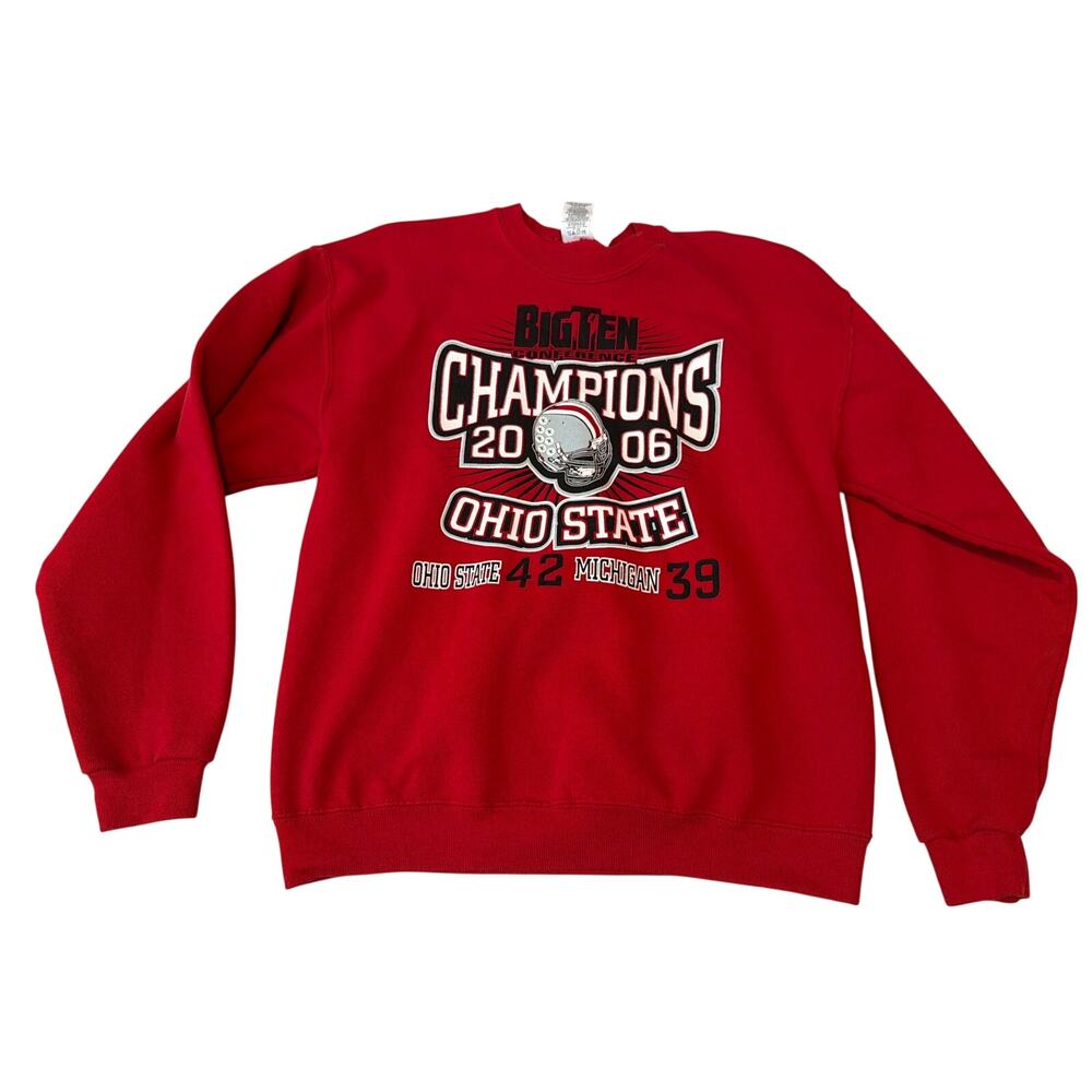 Vintage 2006 Jerzees Ohio State Big Ten Champions Pullover Red Medium